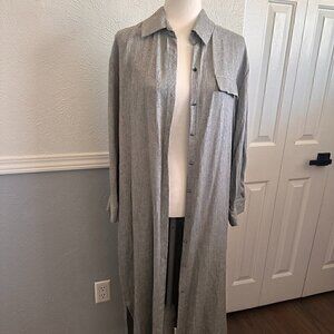 Zara Grey Longline Shirt Dress - Size M​ - Never Worn!